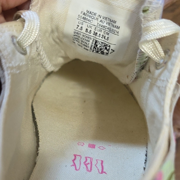 Converse Floral Canvas Sneakers Women's Size 7.5 Pink White - Picture 16 of 16
